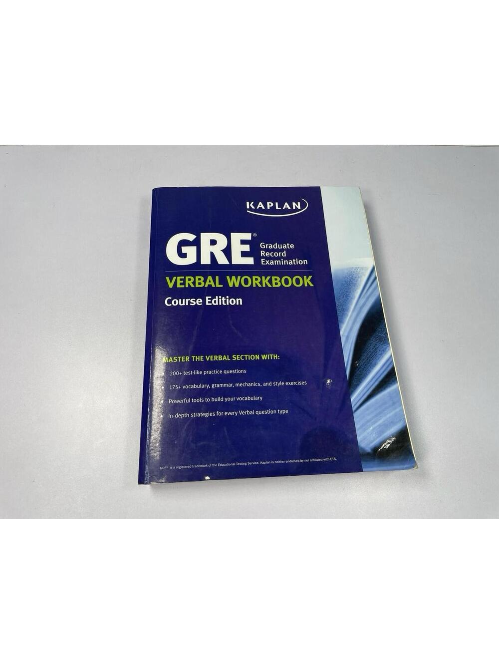 Kaplan GRE Verbal Workbook Course Edition Test Prep Study Guide